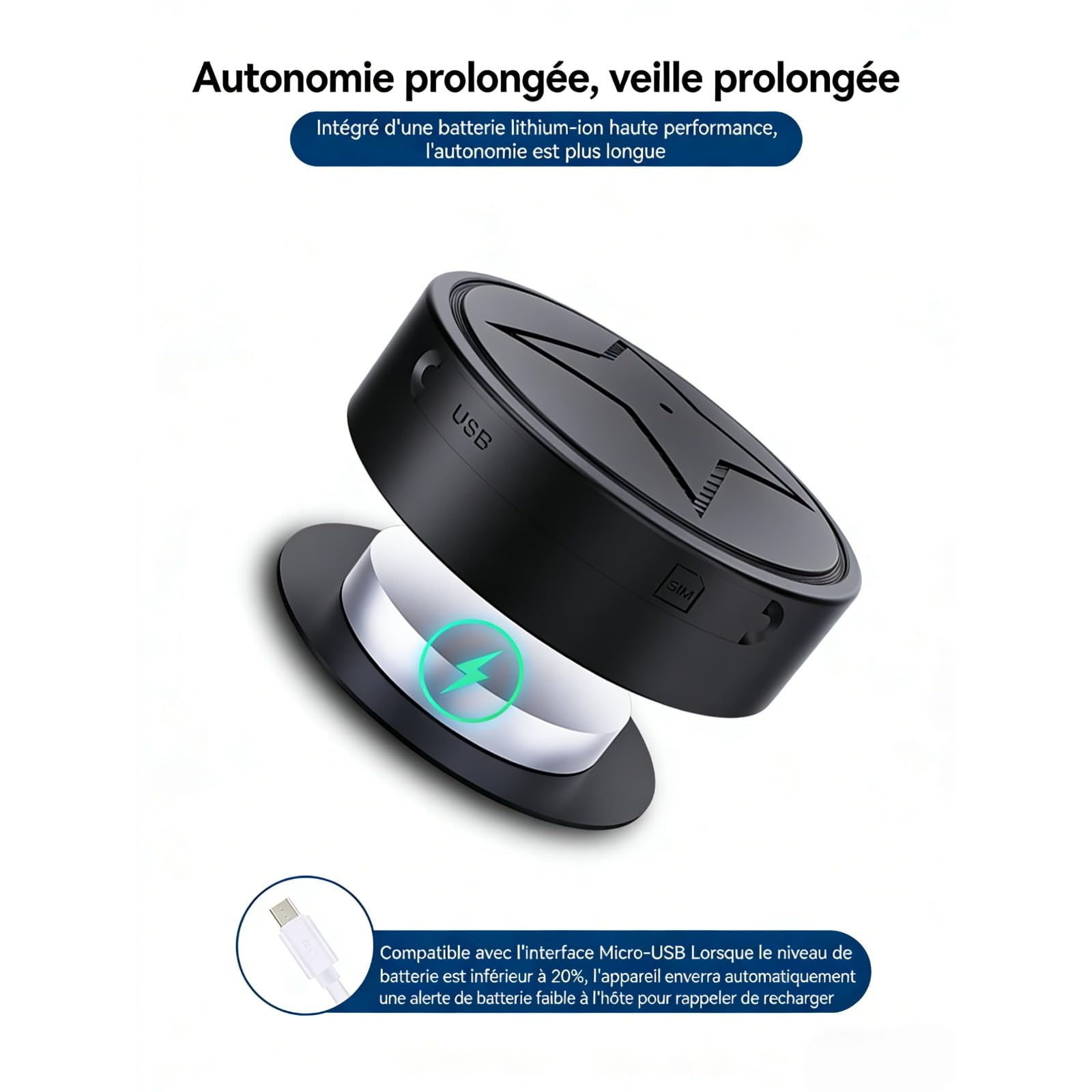 Marnoval Traceur GPS Voiture sans Abonnement - Magnétique & Discret avec Alertes(3 GPS) (1PC)