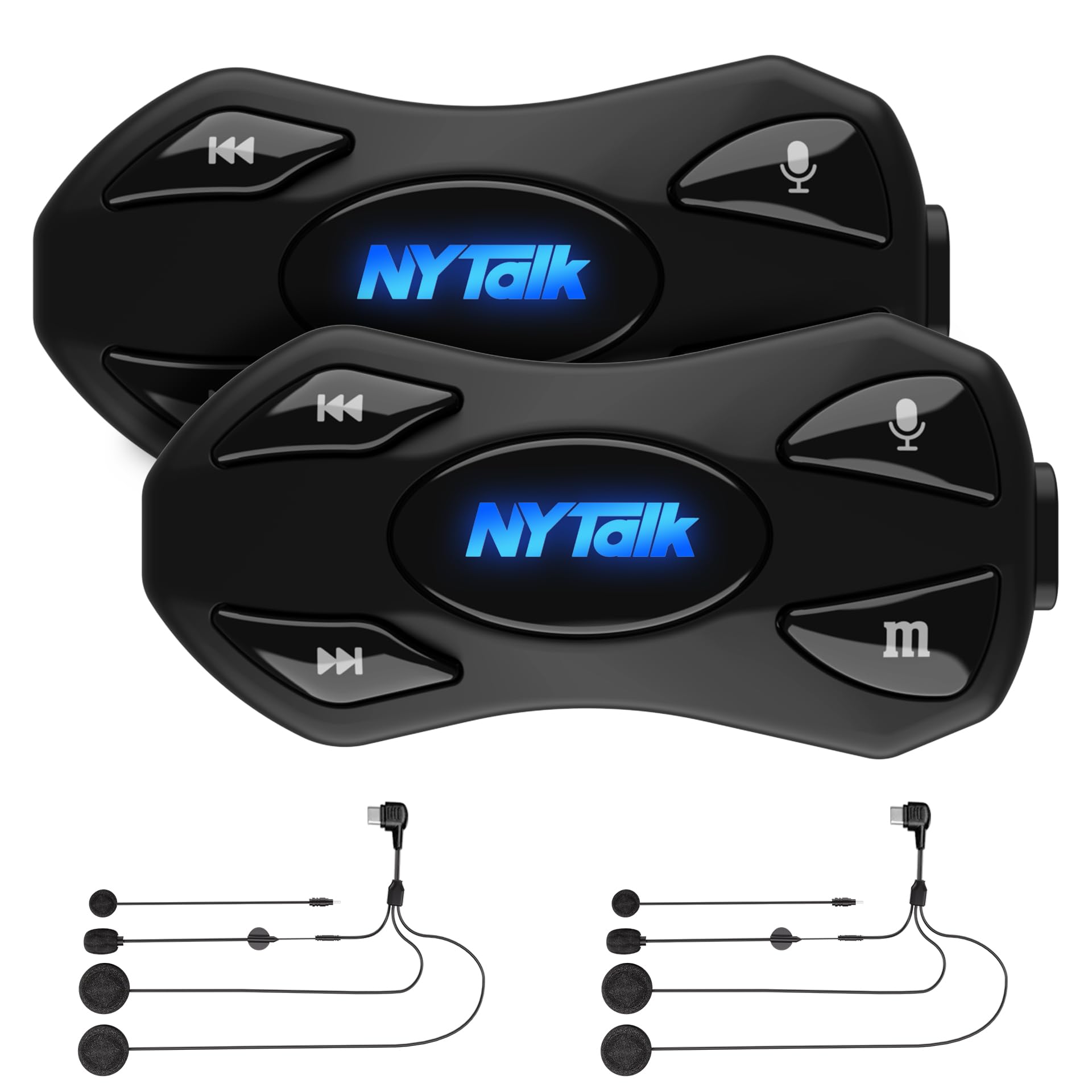 N2 Intercom Moto Duo pour 2 Casques, 1000m Système de Communication | Kit Main Libre Moto Bluetooth 5.4, Multitâche Audio, Réduction de Bruit DSP/CVC, Partage de Musique, Batterie 1000mAh, IP67