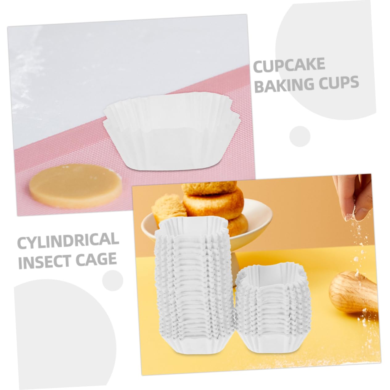 Amosfun 6000 Pièces Tasses à Gâteau Grands Moules à Cupcakes Grands Moules à Muffins Doublure De Petit Gâteau Porte-moules à Muffins Moules à Muffins Cupcake Papier Blanche