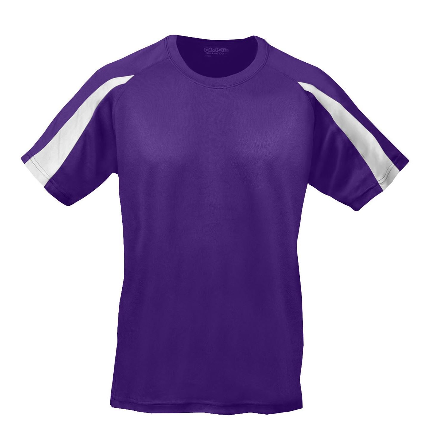 AWDis Cool Contrast T-Shirt JC003 Purple/Arctic White XXL