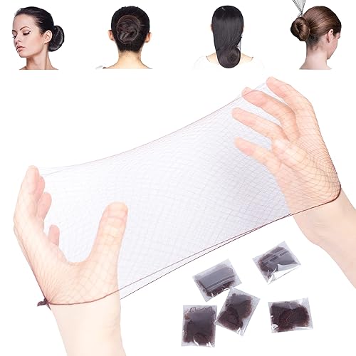 WeKen 30 Pcs Hair Net, Dark Brown, 22 Inches, Invisible, Breathable, Stretchable, Light Weight and Reusable, for Women Food Service, Sleeping,