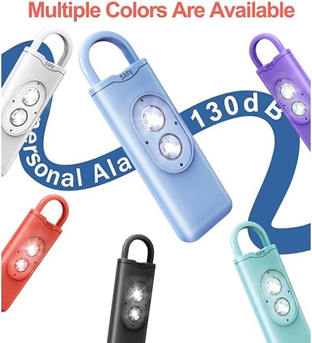 Miniatura 3 de Personal Alarm with 130dB Siren and Dual Strobe LED Lights for Self Defense, White