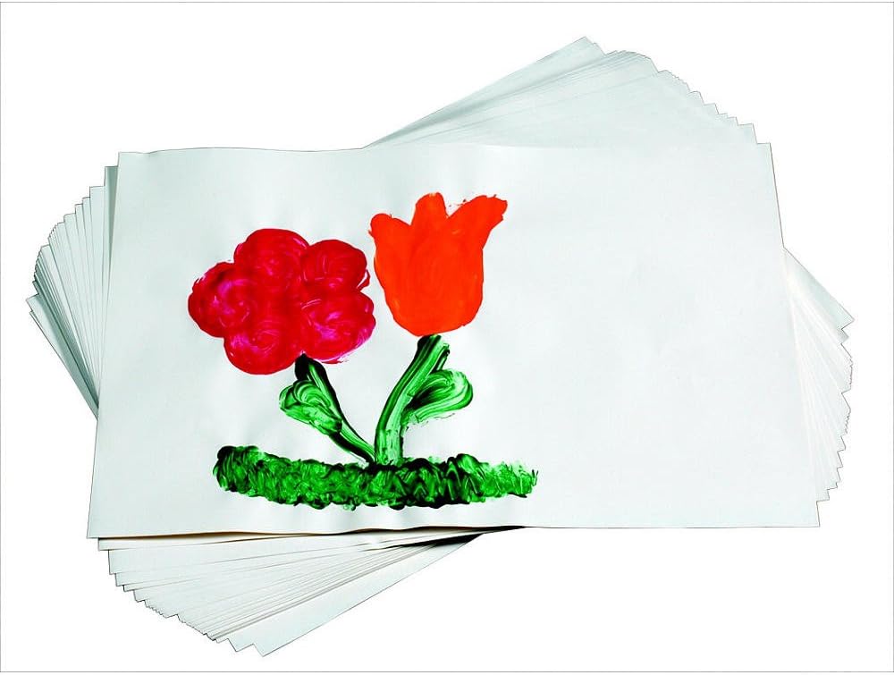 School Smart Finger Paint Paper, 60 lb, 16 x 22 Inches, White, 500 Sheets