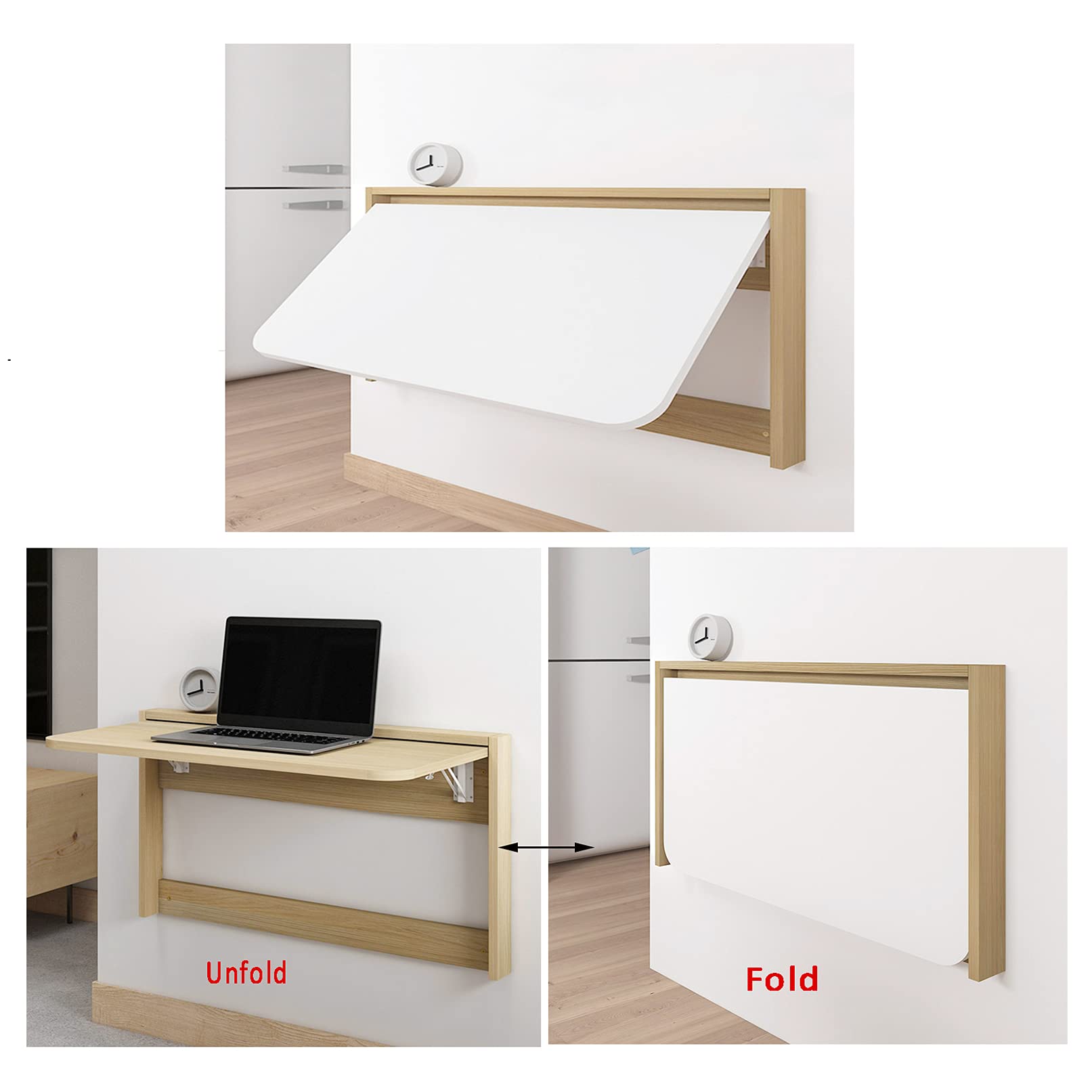 Mesa Plegable De Pared Mesa Plegable de Pared, Escritorio Plegable para Espacios pequeños, Mesa de Hojas abatibles para Comedor, Sala, Estudio, Cocina, Cena, Bar, lavadero