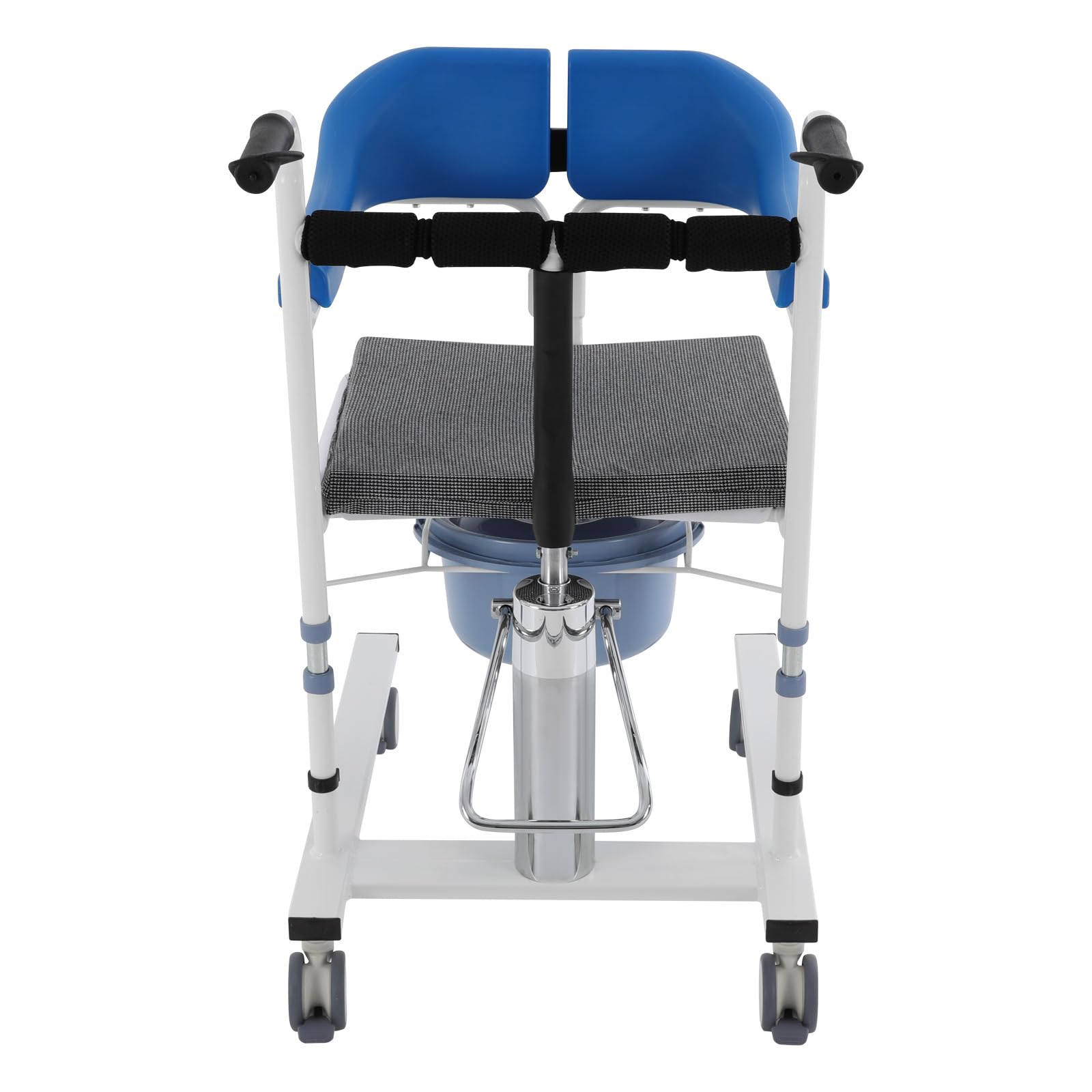 Silla elevadora hidráulica para pacientes, silla de transferencia hidráulica con ruedas, asiento dividido de 180°, silla de ruedas de transporte ajustable en altura para ancianos, mujeres