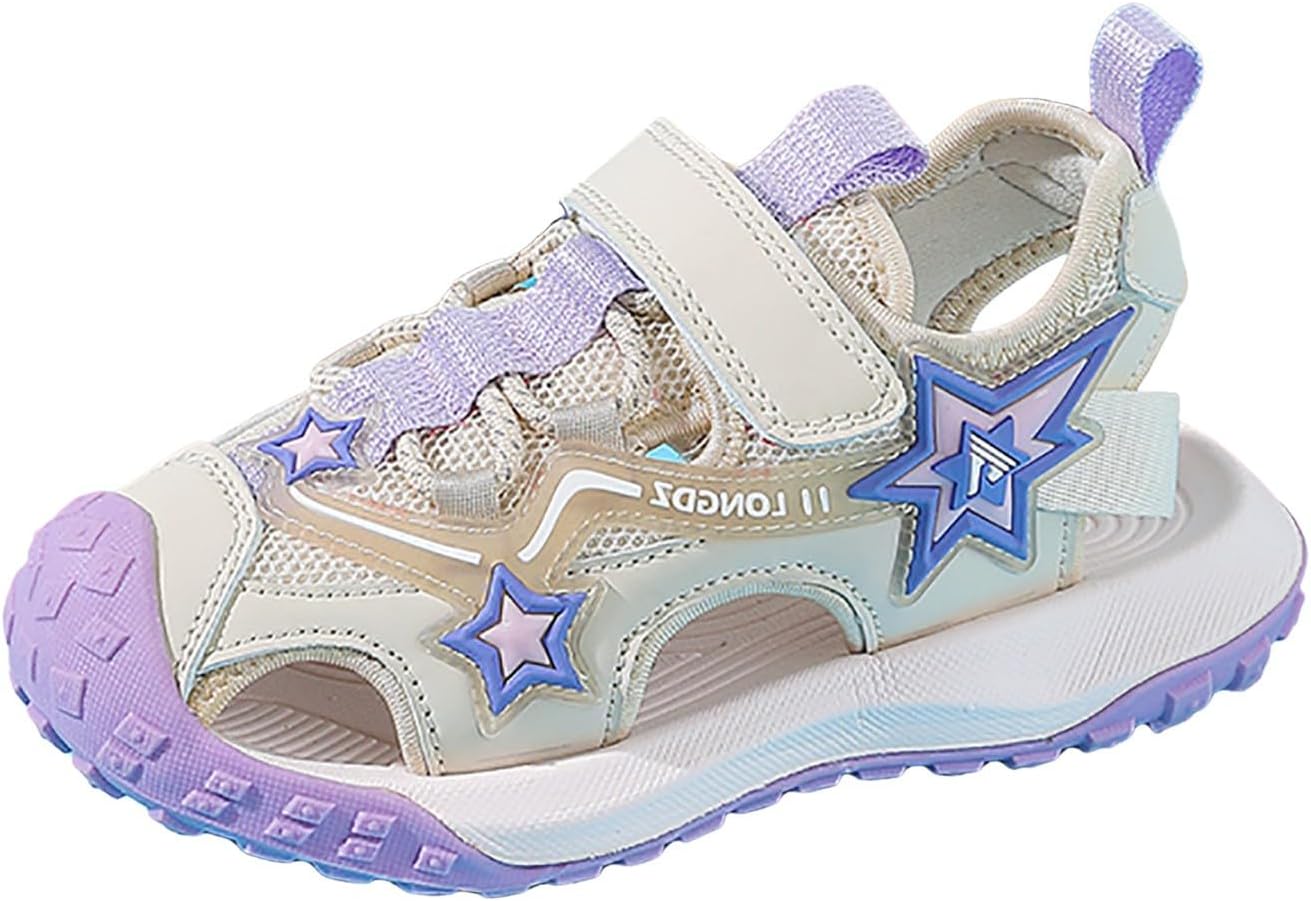 IWIHMIV Toddler Sandals Boys Girls Soft Sole Sandals Kids Closed Toe Water Sport Outdoor Non Slip Summer Beach Shoes