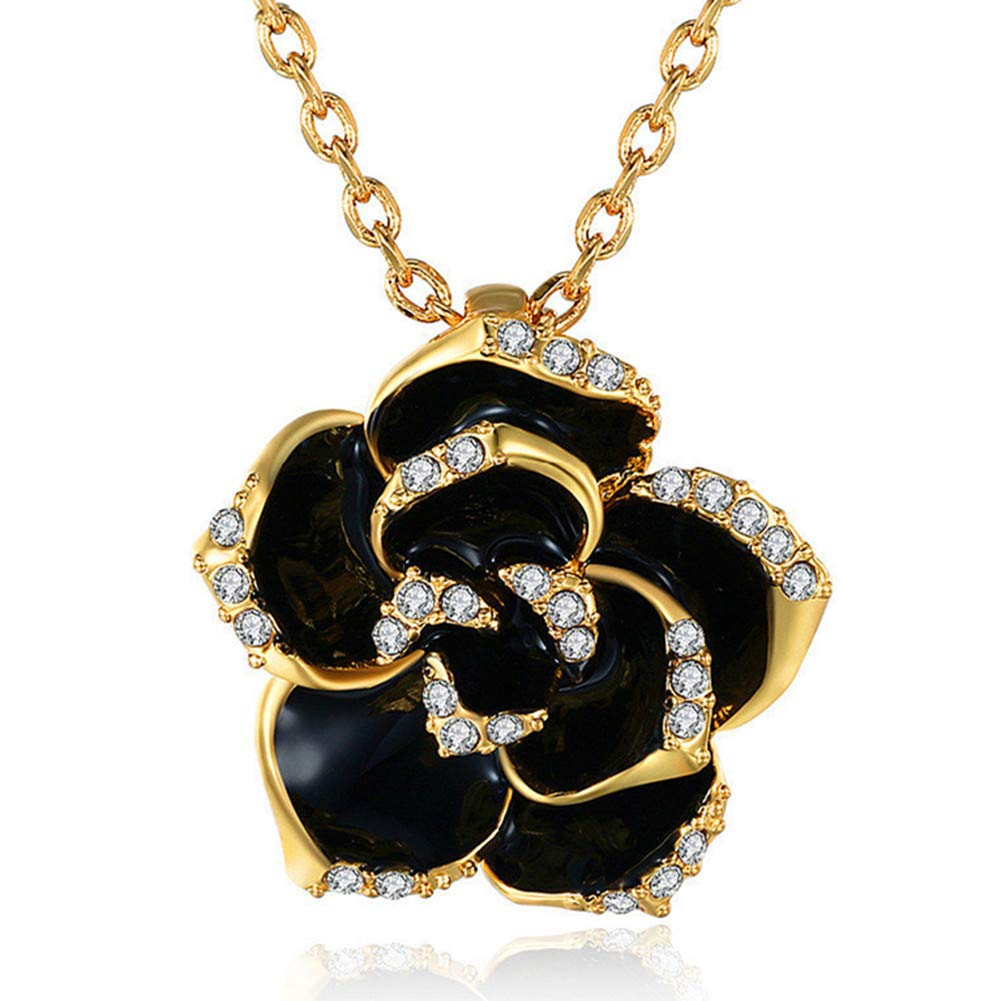 AtegazzaNecklace Zirconia for Womens White Gold Plated