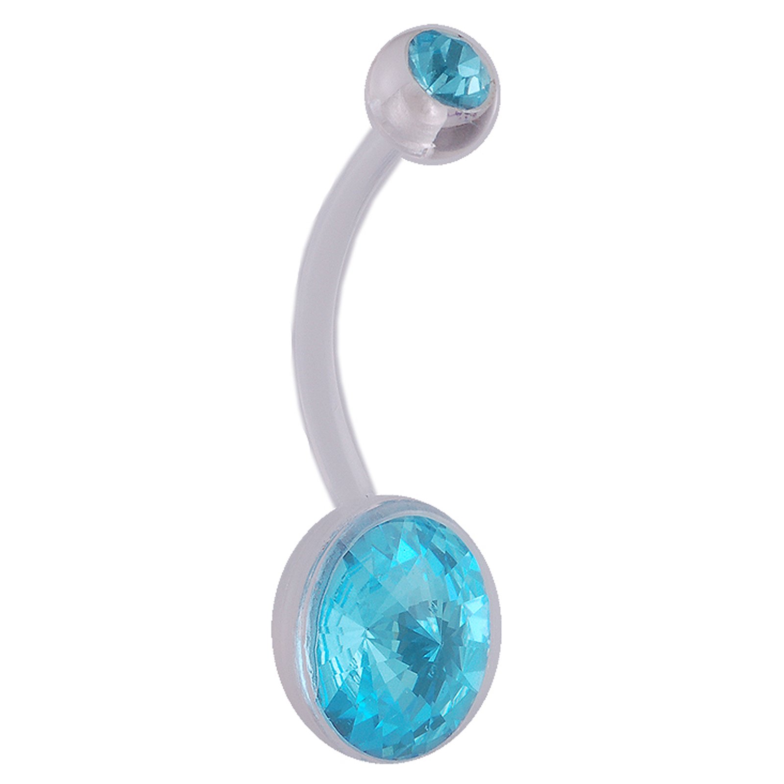 bodyjewellery14Gauge (1.6mm), 17.0mm long - Crystal Flexible BioFlex belly navel button ring bar