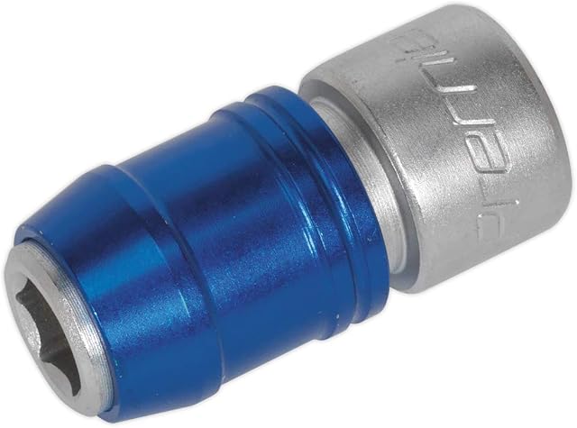 Sealey AK2738 Quick Release Bit Adaptor, 3/8" Square Drive, 10mm, 109mm x 36mm x 21mm, Silver