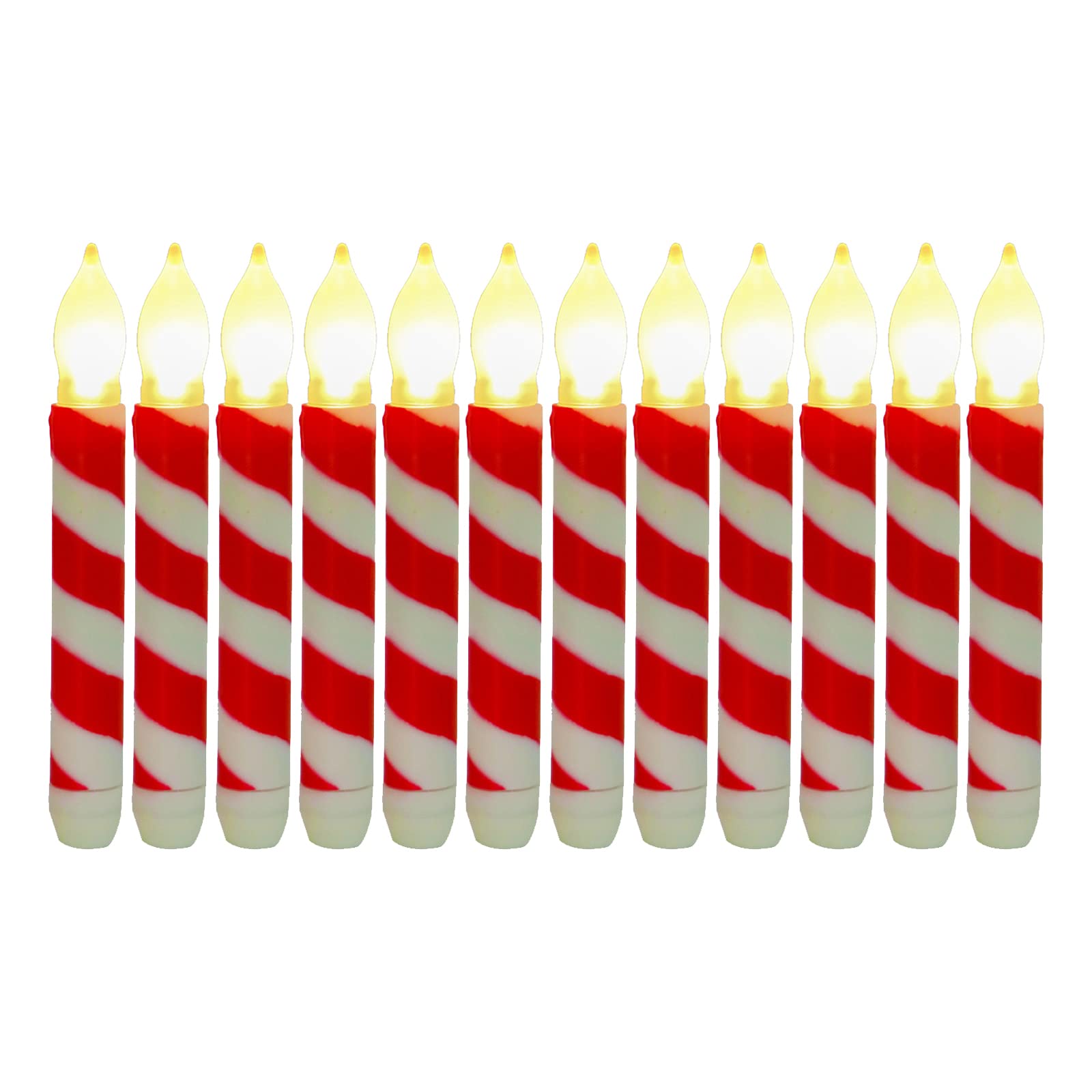 Nucelit Green Striped Flameless Tapers Light Flickering Battery Operated Led Lamp Christmas Decorative Led Flameless