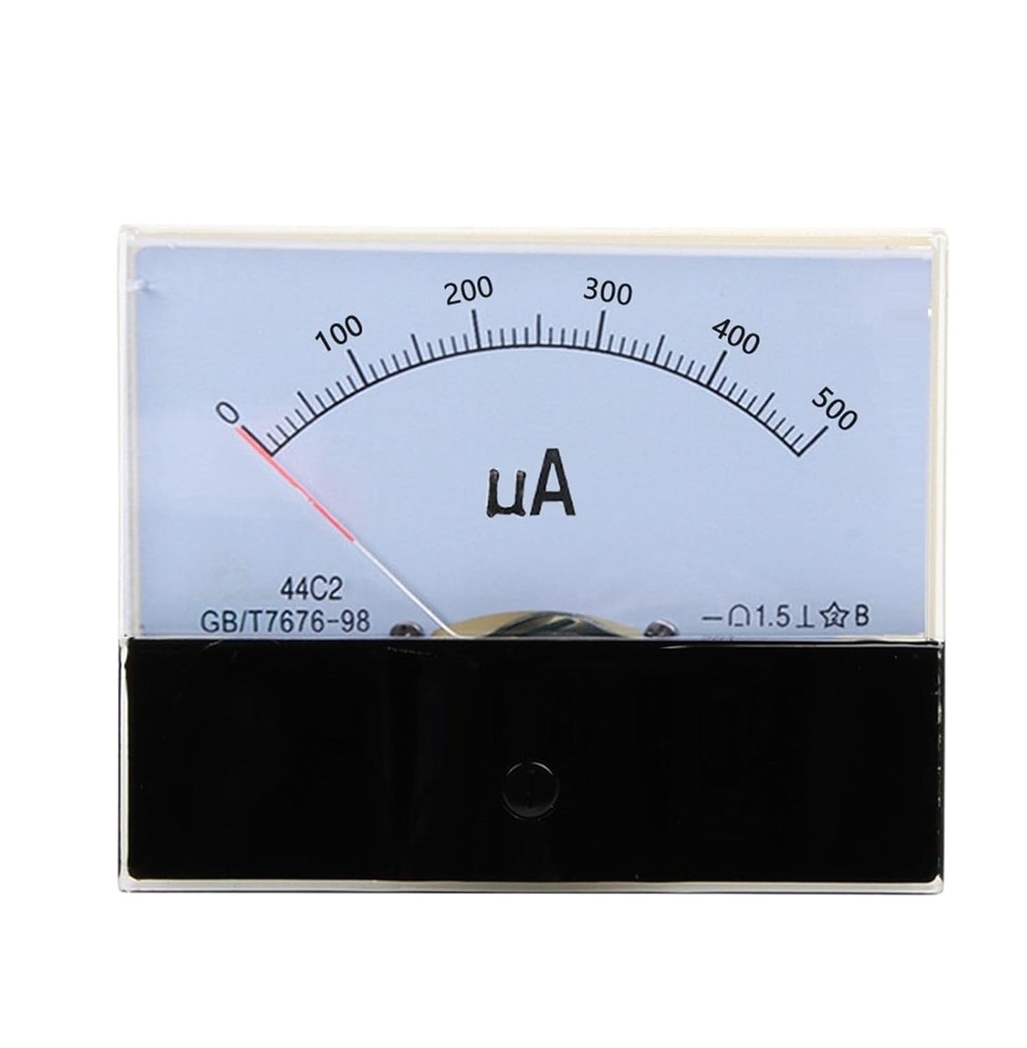 44C2 DC μA 50UA 100UA 200UA 300UA 500UA Analog Panel Pointer Type DC Ammeter 44C2-A Mechanical Meter Ammeter(50UA)