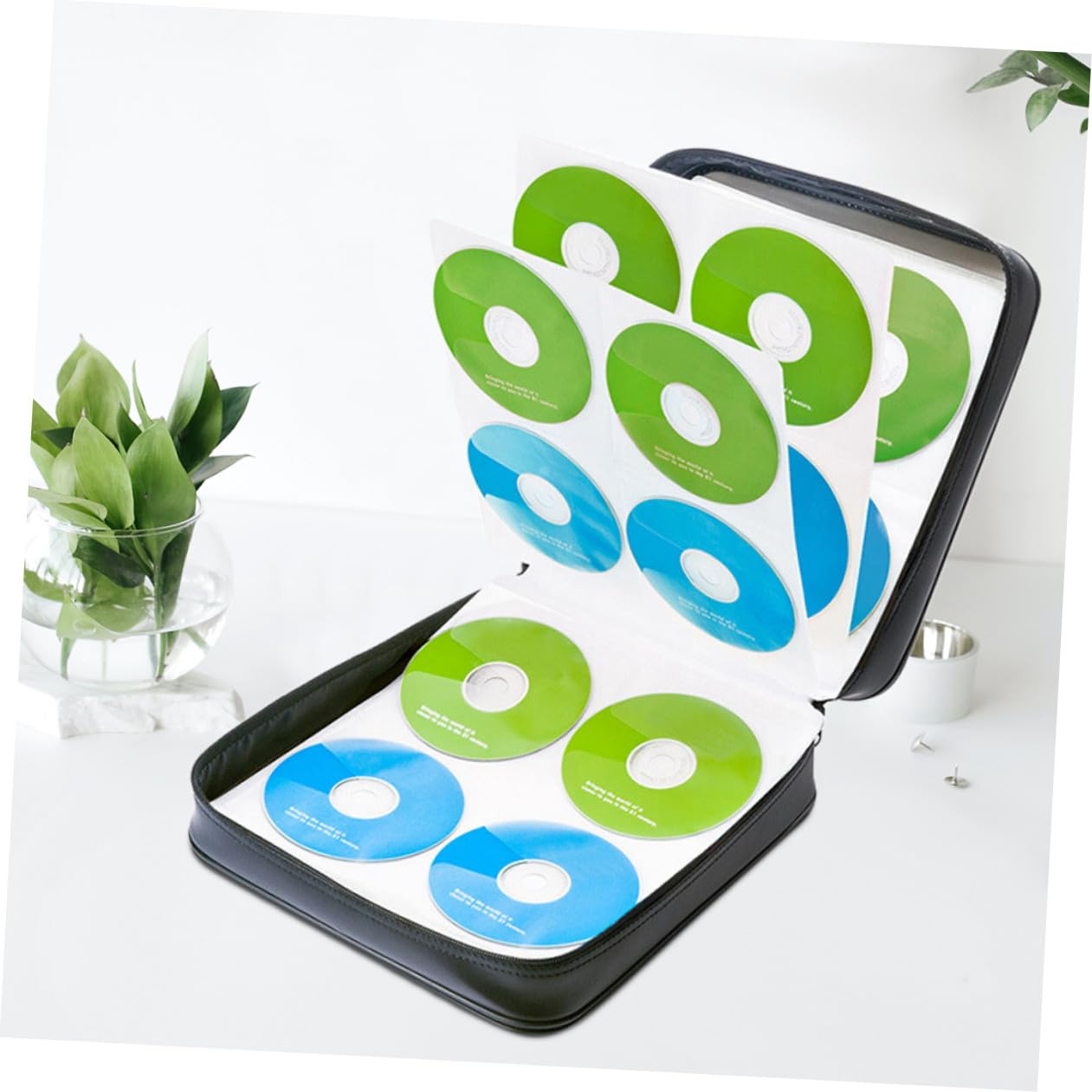 Custodia Porta Dvd Portatile Capacità 160 Dischi Organizer CD Resistente Agli Urti Protezione da Graffi Materiale Pp e Nonwoven per Viaggi e Casa