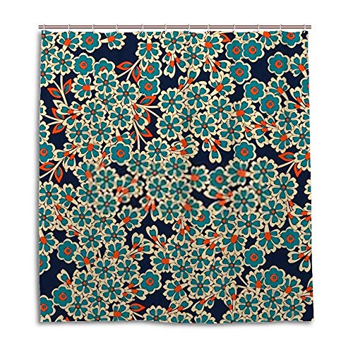Rideau de douche floral coloré polyester 182,9x183cm lavable machine