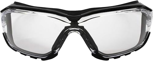 Miniatura 2 de Birdz Gafas de sol acolchadas de seguridad para motocicleta, montura negra, con lente transparente