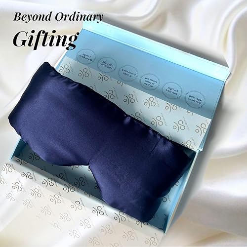 Miniatura 2 de Máscara de ojos 100% seda de morera para dormir  Máscara de dormir para dormir de lado  Correa ajustable  Cubierta de sombra suave y transpirable