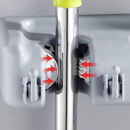 Miniatura 5 de Yinuoday Soporte para fregona y escoba, organizador de escoba pesada, organizador de herramientas de almacenamiento, organizador de herramientas con