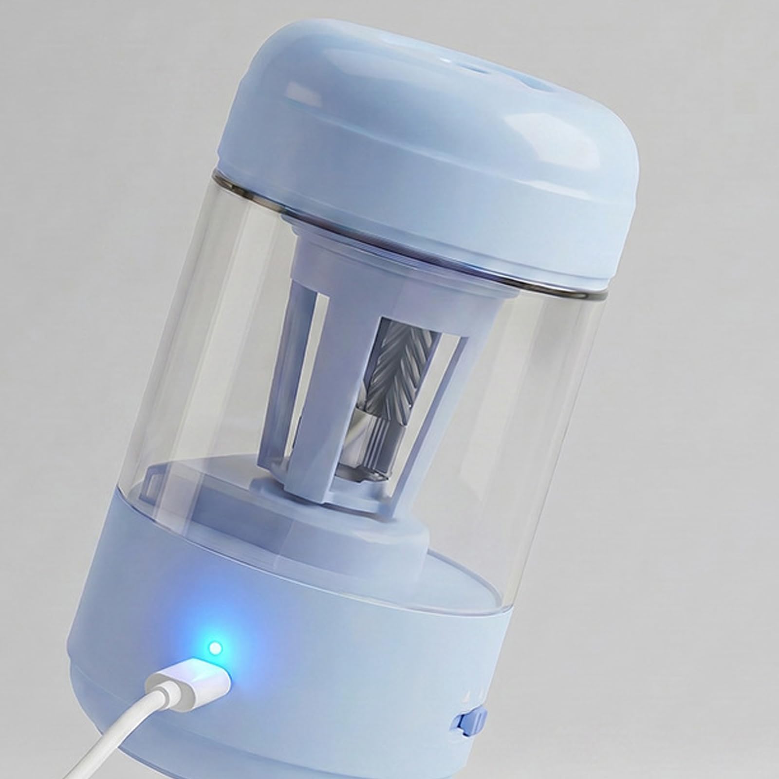 Sacapuntas de escritorio, dispositivo de alimentación automática recargable, alimentación tipo C, control de punta ajustable, estuche transparente para virutas