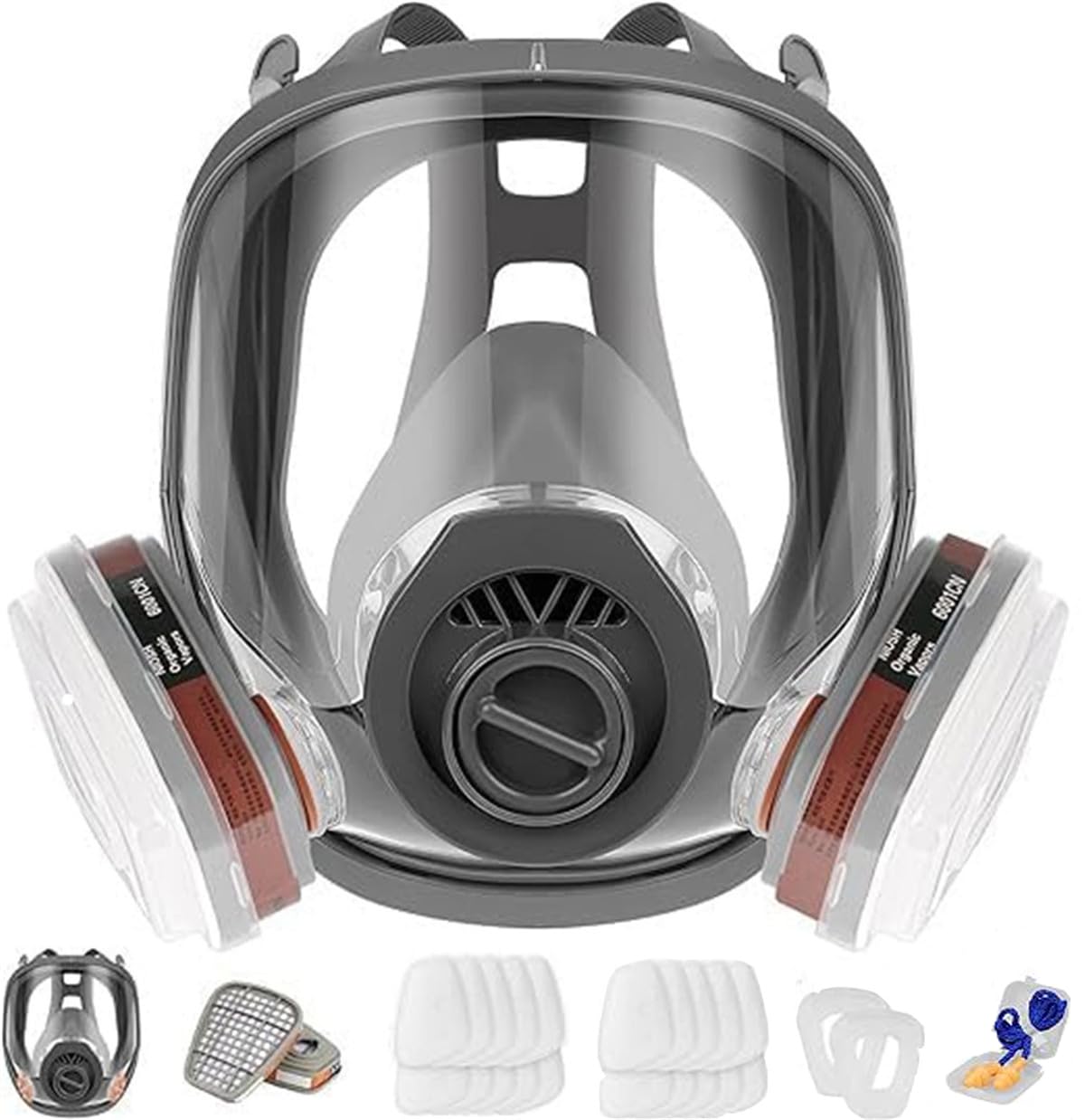 Mascarilla de cara completa, con filtro de protección de objetivo, máscara de pintura para pulverización de color, vapor orgánico, polvo, máscara de pintura para pulverización de pintura, grafito