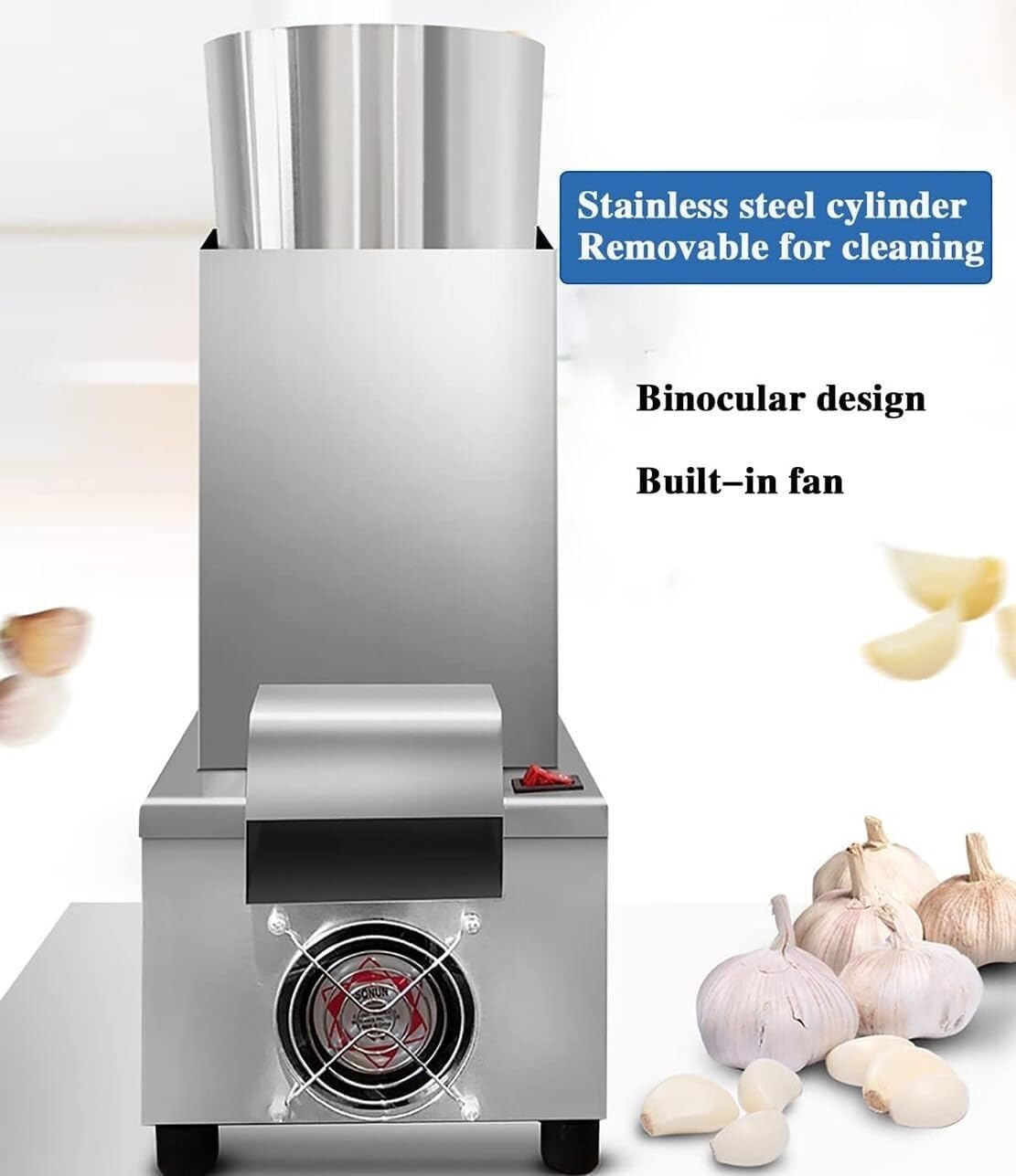 UMJIGF 200W Commercial Electric Garlic Peeler, 25KG/H Garlic Peeling Machine Garlic Separator, Automatic Garlic Skin Remover for Restaurant Barbecue Shops Hotels,