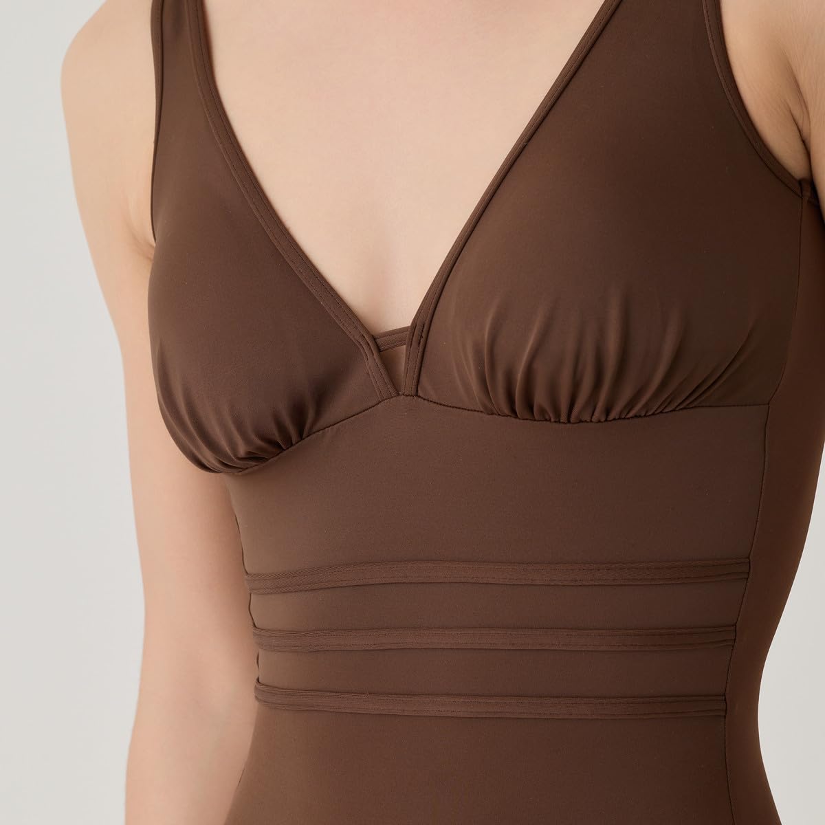 Janine Robin - Maillot de Bain 1 pièce coupé sous Poitrine Idylle - Marron - Marque Française - Haute Qualité