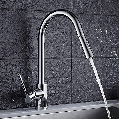 Robinet de cuisine noir extractible laiton chrome mitigeur évier 2 modes