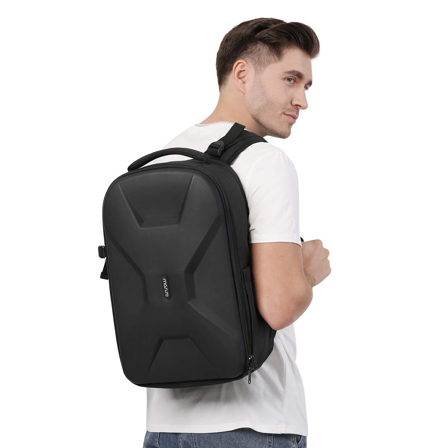 MOSISO Mochila para Cámara, DSLR/SLR/Mirrorless Fotografía Cámara Bolsa 15-16 Pulgadas Impermeable Funda con Soporte Trípode&Compartimento Portátil Compatible con Canon/Nikon/Sony,Negro