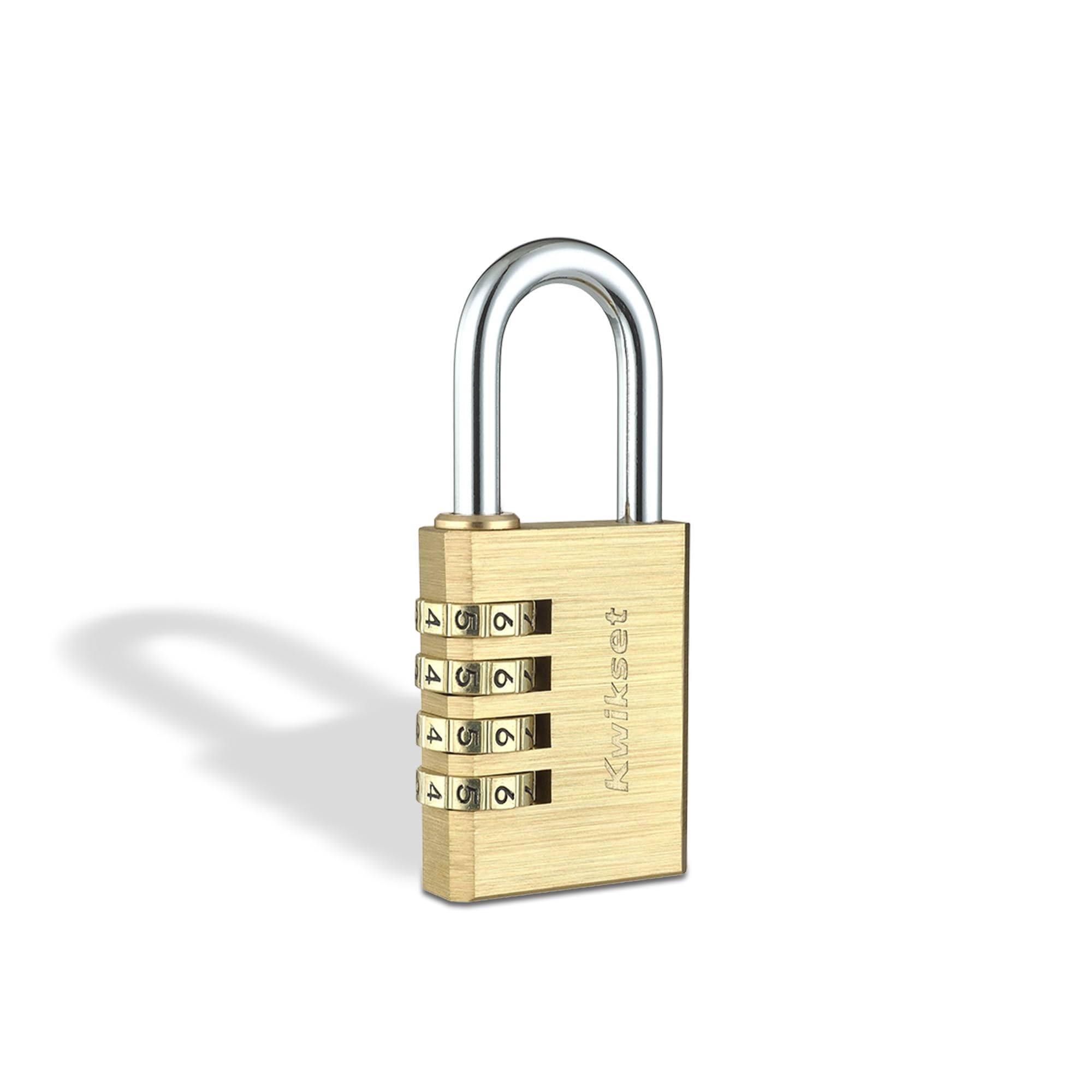 Kwikset Brass Resettable 4-Digit Combination Padlock