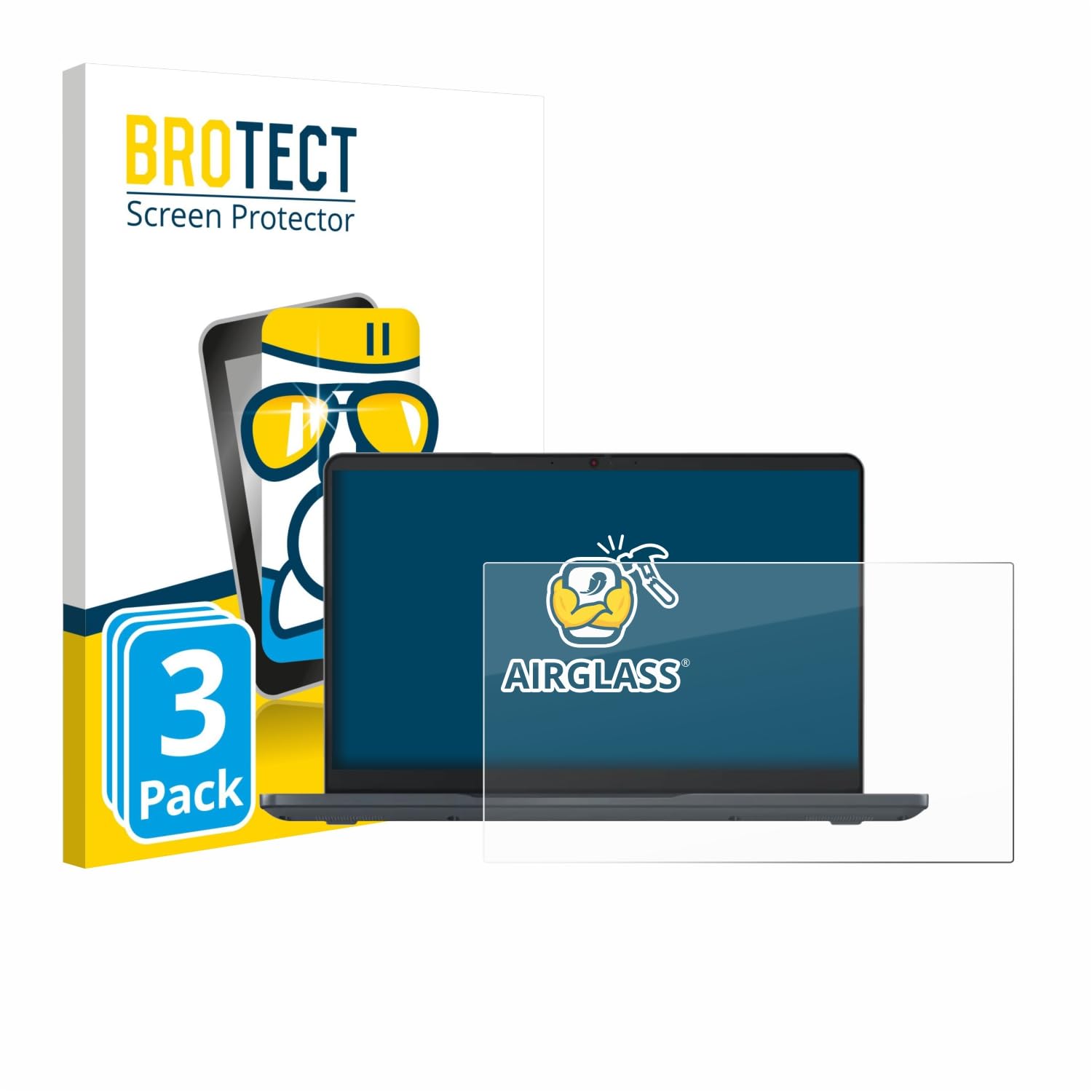 brotect Pellicola Protettiva Vetro per Lenovo Chromebook 14e Gen 3 Protezione Schermo (3 Pezzi) [Durezza Estrema 9H, Chiaro]