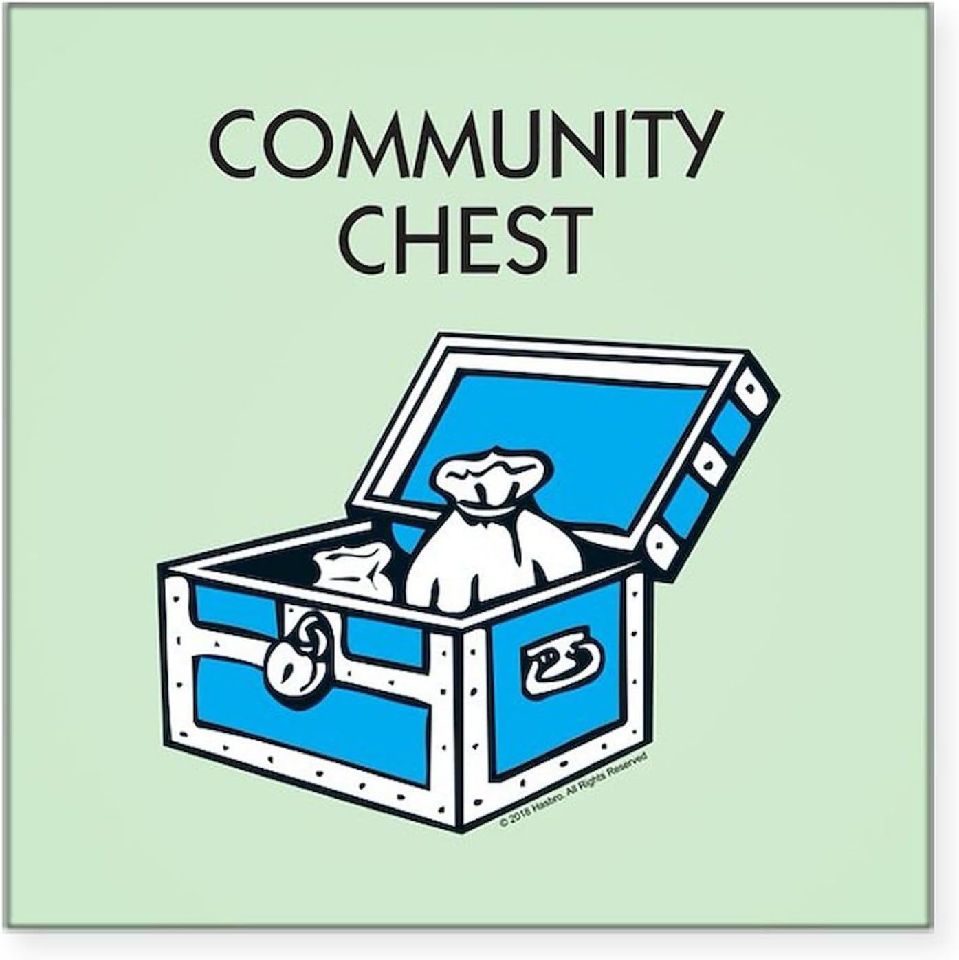 CafePress Monopoly Community Chest Square Sticker 3 X 3 Square Bumper Sticker Car Decal