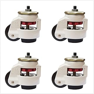 Baoz 4 Pcs Leveling Caster Heavy Duty Stem Leveling Machine Casters Retractable Self Leveling Stem Mounted Caster for Equipment Workbench Shelves, Loading Capacity 2204Lbs Per Set (GD-80S)
