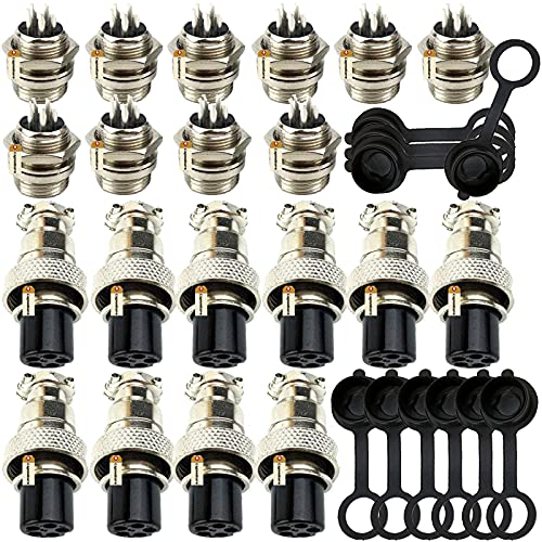 Connecteur aviation GX12 5 broches mâle femelle Lsgoodcare avec bouchon étanche 12mm