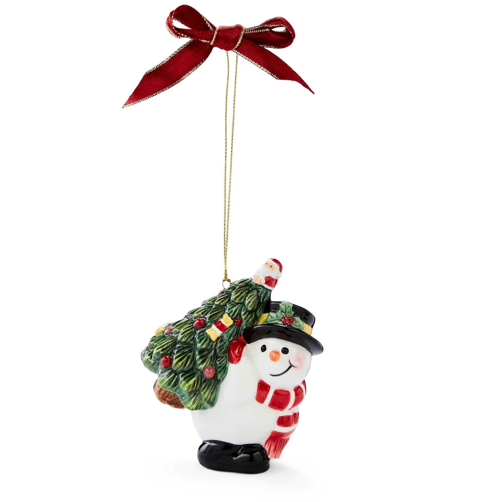Christmas Tree Snowman carrying Tree Ornament