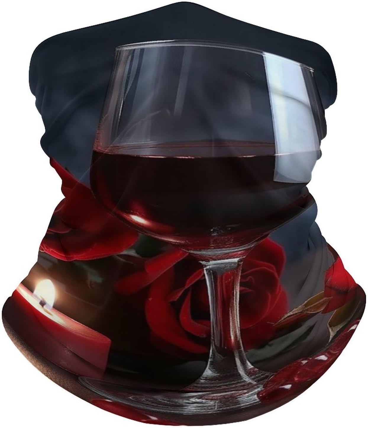 Red Wine Rose UV Protection Bandana Neck Gaiter Face Mask image 2