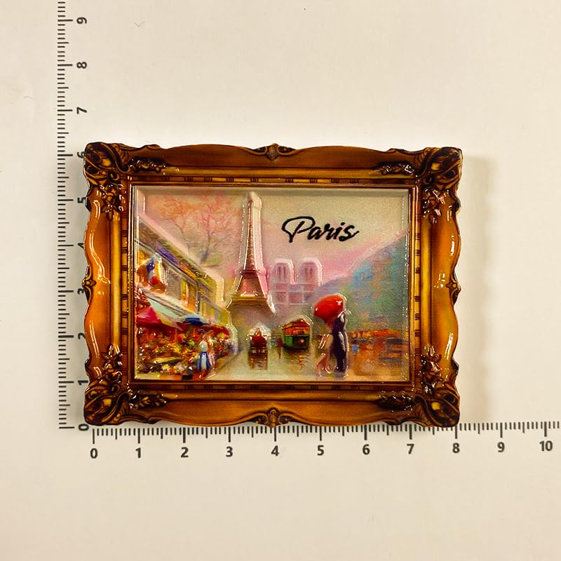 Imán Decorativo 3D de Paris Miniatura con Torre Eiffel y Notre Dame miniatura 3