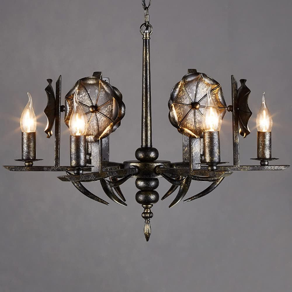Lustre suspendu vintage en fer forgé pour sublimer une table de salle à manger
