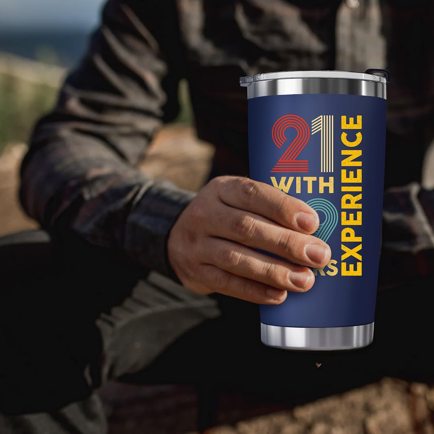 ZAGKOO 40th Birthday Gifts Men, Women - 1985 40th Birthday Decorations - 40 Year Old Gifts for Men, Cool Vintage, Funny Turning 40 Ideas for Dad, Husband, Mom, Wife - 20oz Navy Tumbler Cup Gift Box - Image 3