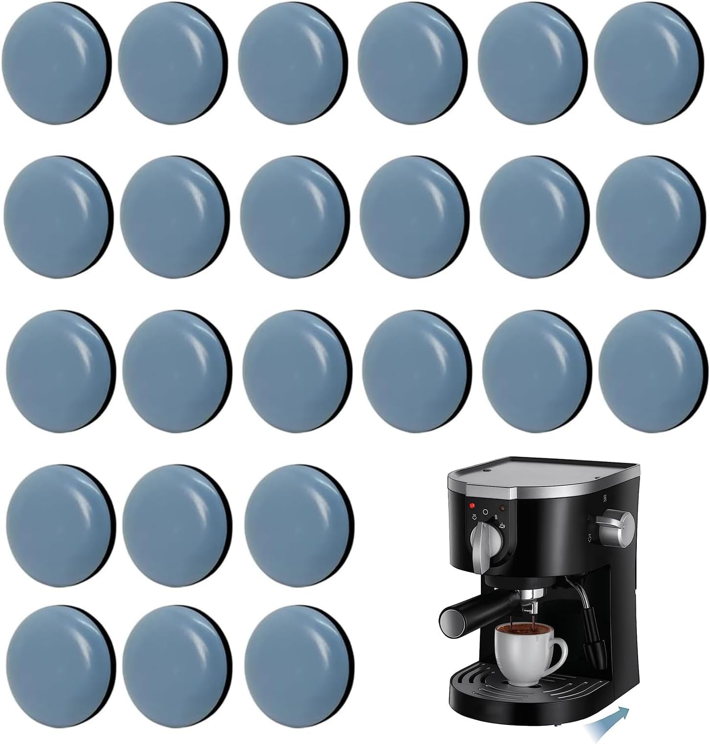 32 Stück Möbelgleiter 22x22mm - PTFE Gleiter Mit Nagel Für Schwere Möbel