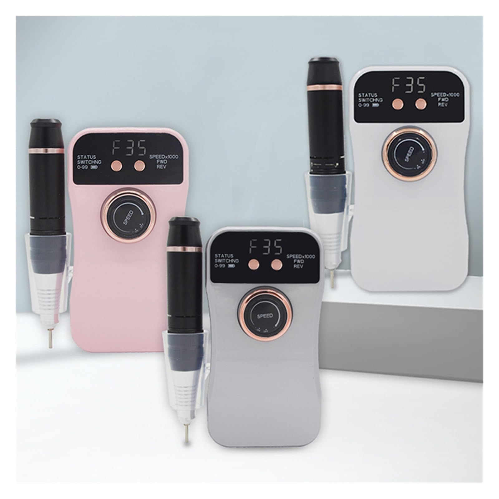 GaRcan Taladro de uñas, Profesional 35000 RPM Taladro de uñas eléctrico para uñas acrílicas USB portátil manicura pedicura para Quitar Pulido de Gel Herramientas Profesionales de uñas (Bianco A)