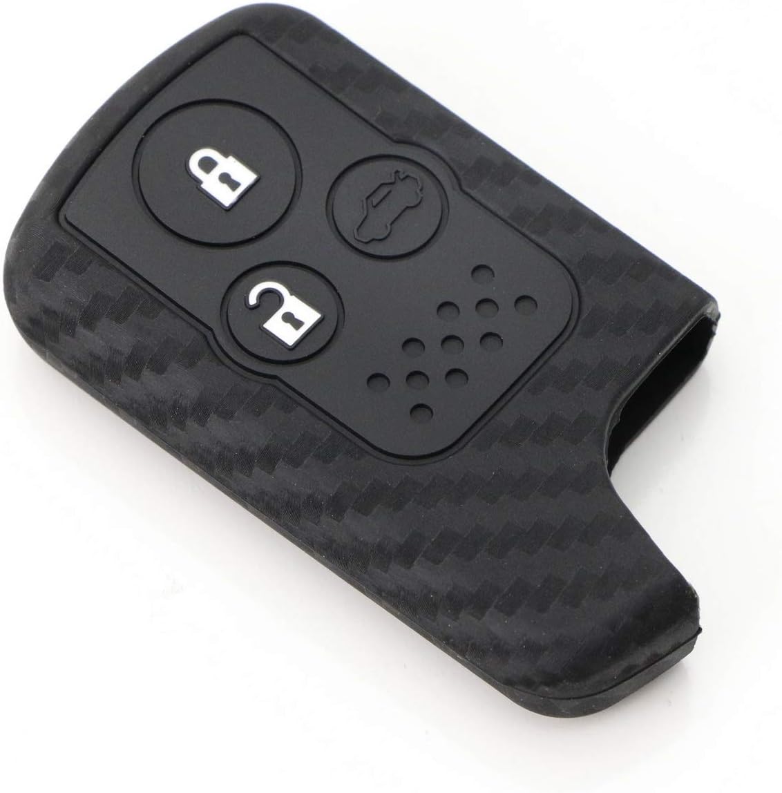 iJDMTOY Carbon Fiber Pattern Soft Silicone Key Fob Cover Compatible with 2005-2013 Acura RL Keyless Fob (Black Twill Weave) (Pack of 2)