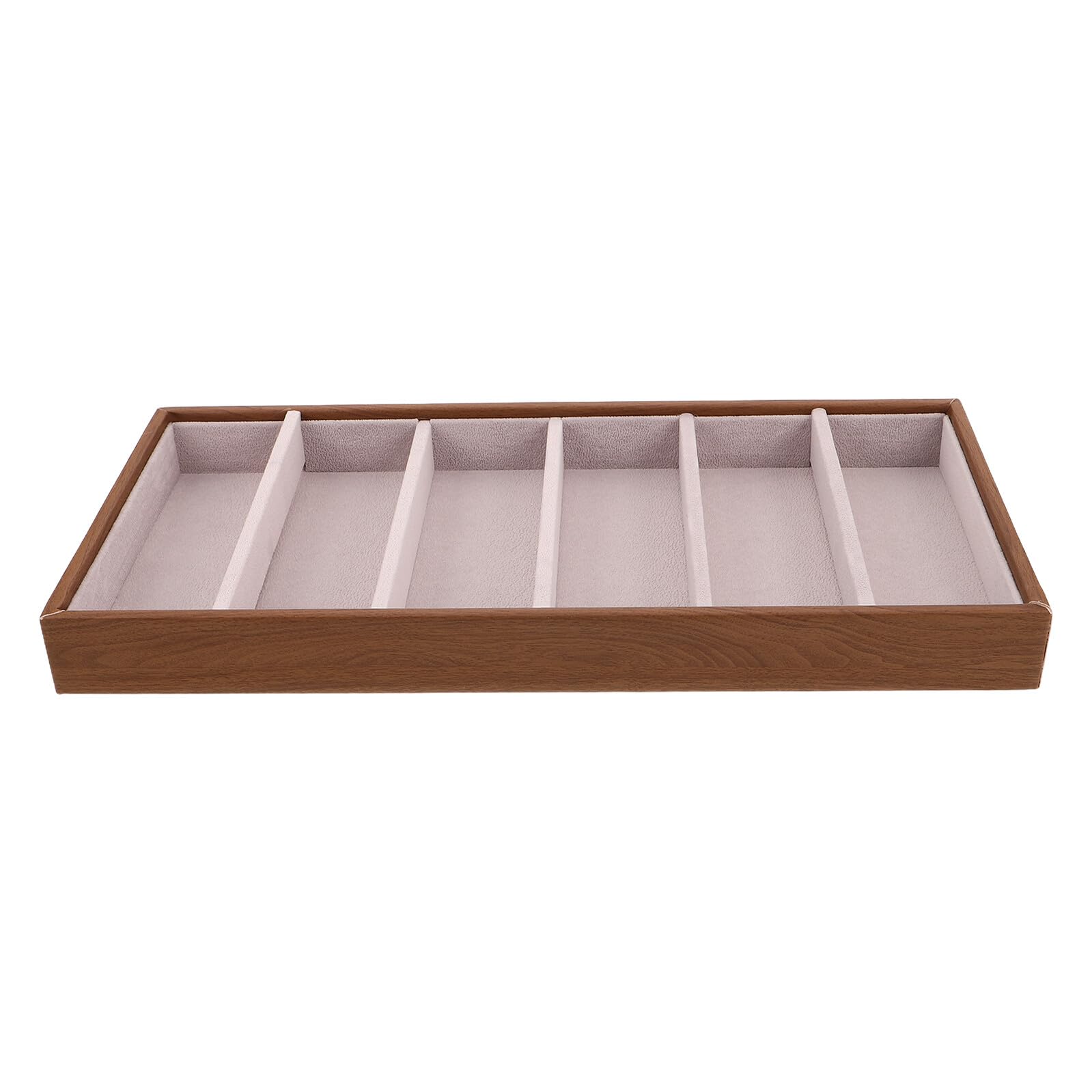 TEHAUX Estante de Exhibición para Guardar Gafas Caja Organizadora de Madera Compartimentos Bandeja para Joyas y Gafas de Sol para Escritorio de Oficina y Dormitorio