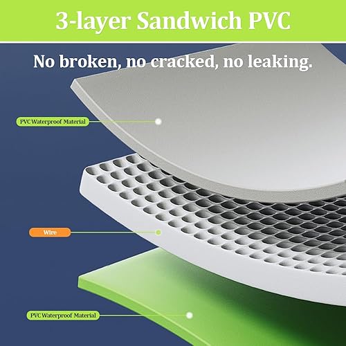 Miniatura 6 de YUEWO Piscina rectangular sobre el suelo, con marco de acero metálico, fácil de instalar, piscina familiar para patio trasero, jardín, césped para