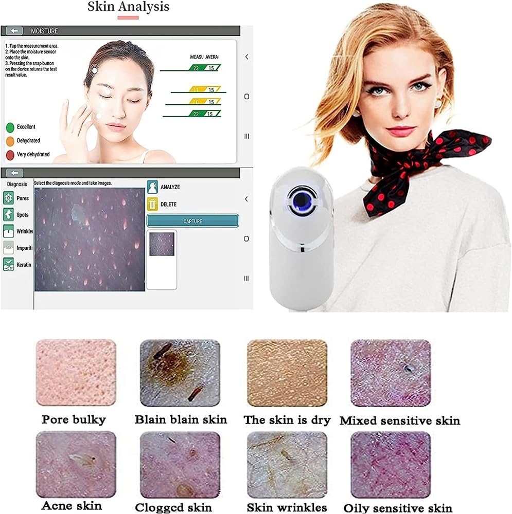 Analyseur de peau, détecteur intelligent for l'analyse des cheveux et du cuir chevelu de la peau et du cuir chevelu, dispositif d'analyse du cuir chevelu au microscope, analyseur facial fluorescent d'