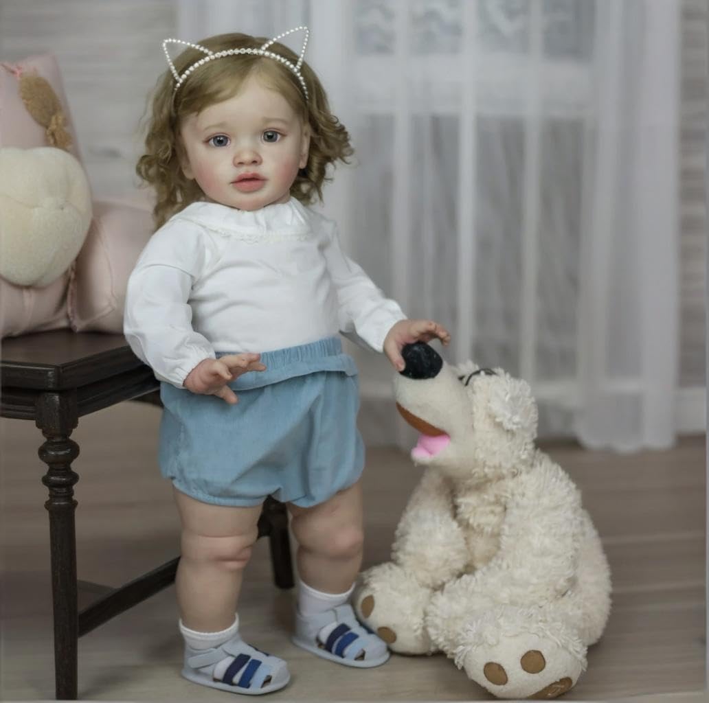 RXDOLL Reborn lalki dla małych dzieci, 26 cali, 65 cm, dla dziewczynek, miękki silikon, winyl, realistyczny korpus z materiału, ręcznie robione lalki dla noworodków, prezent urodzinowy dla dzieci