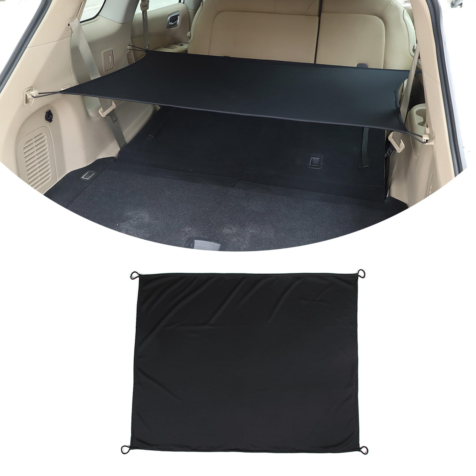 Car Premium Divider Curtains, Privacy Shades for Car Camping for Nissan Pathfinder 2013 2014 2015 2016 2017 2018,Car Rear Trunk Partition Curtain Accessories (Black)