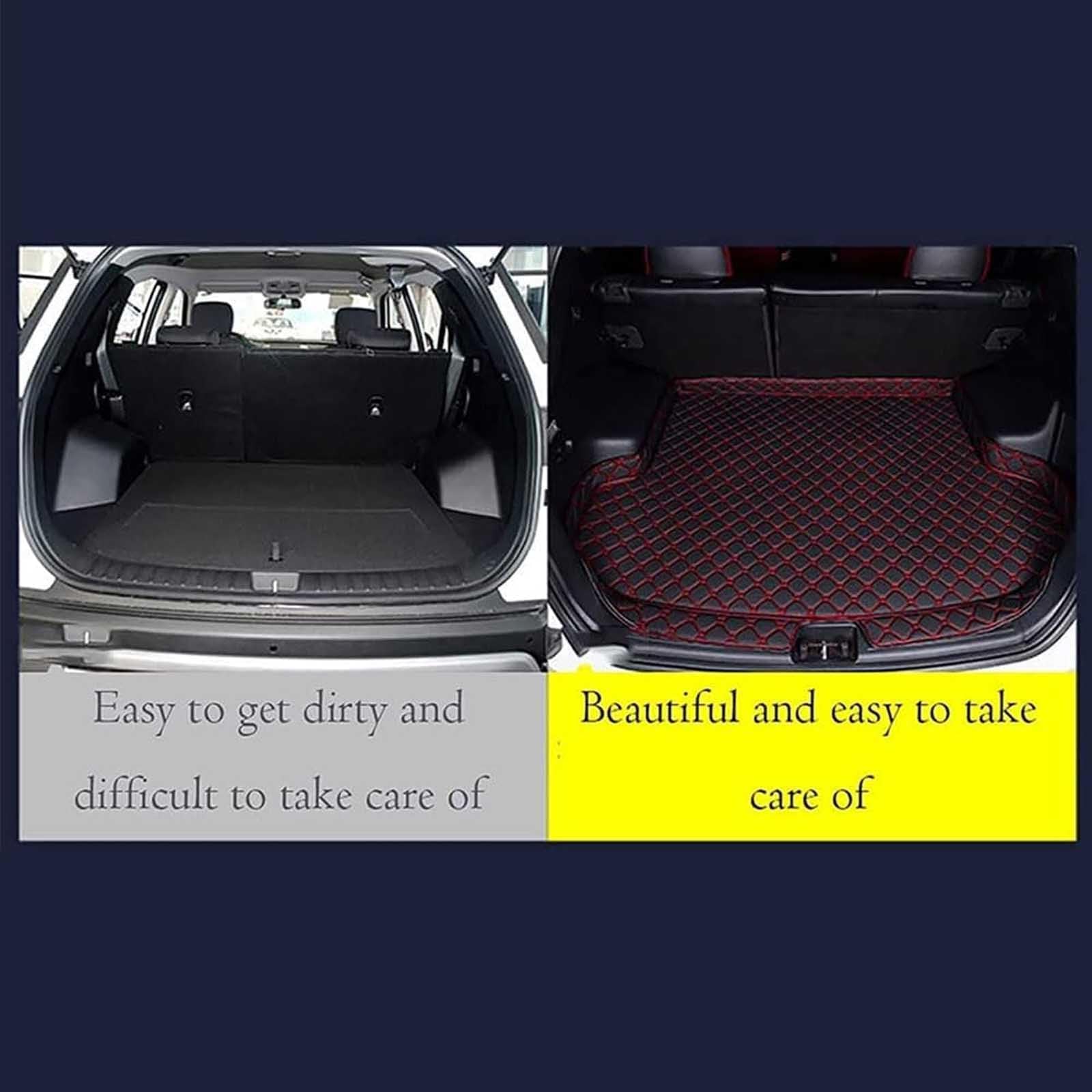 Tappetino Bagagliaio Pelle Auto per Maserati Levante 2018-2023, Impermeabile Posteriore Protezione Baule Tappetino, Antiscivolo Bordo Alto Baule Vasca Accessori,E/Brown