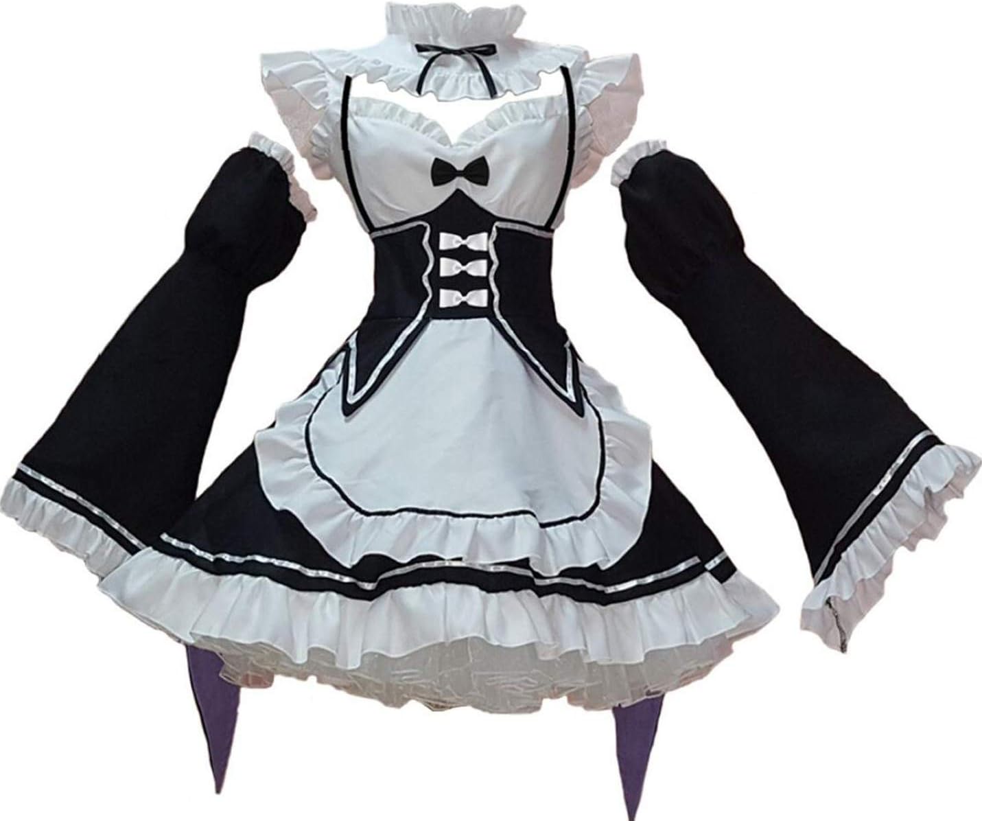 Poetic Walk Anime Womens Maid Suit Party Princess Lolita Dress Sleeves Cosplay Costume Outfit Dress