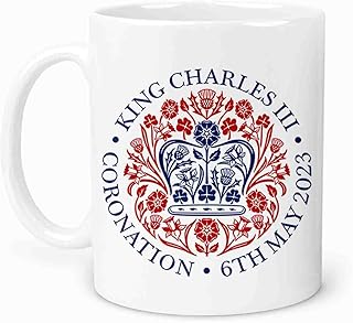 The Coronation 2023 - Official Emblem Ceramic Mug, The Coronation of King Charles III and The Queen Consort 6th May 2023, Gift, Memorabilia (Mug Only)