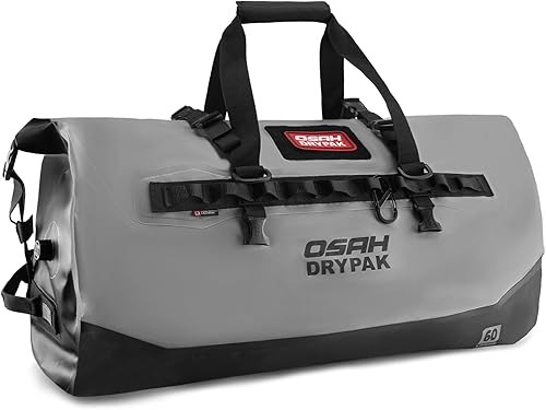 Bolsa de lona impermeable 25L40L60L  Bolsa trasera de motocicleta resistente, bolsa seca enrollable para viajes, camping, canotaje, kayak, aventura