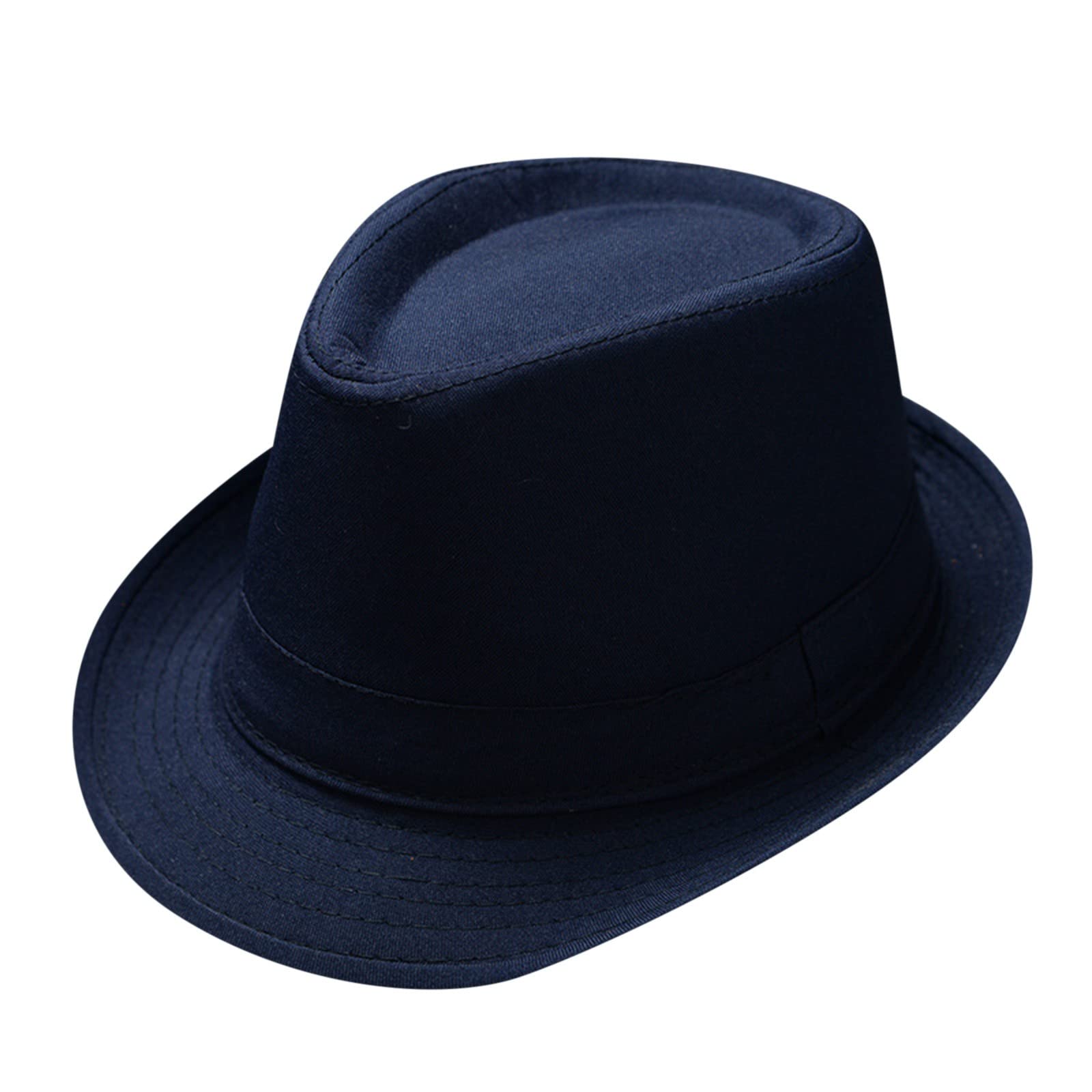 Women's Navy Panama Fedora Hats For Men Trilby Teardrop Fedora Hat Unisex Travel Water Resistant Packable Short Brim Roll Up Beach Hat