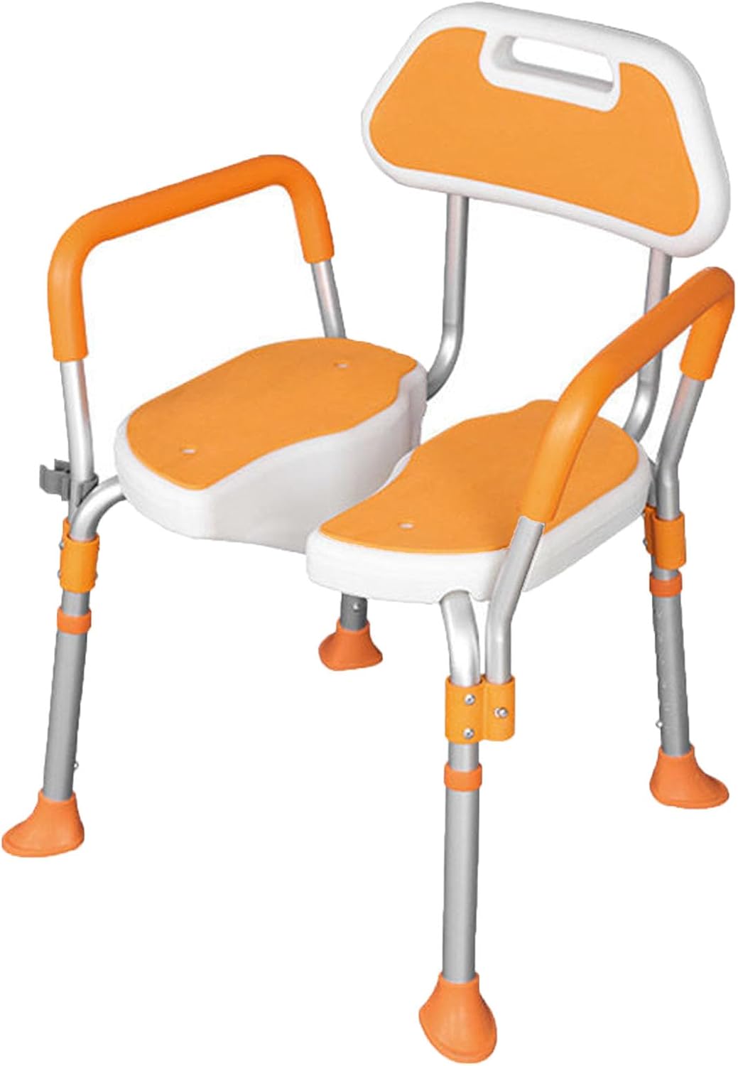 Raised Toilet Seat with Handles and Back, Medical Bedside Commode Chair Folding, Height Adjustable Toilet Safety Frame, Shower Chair for Seniors, Elderly, Handicap, Pregnant